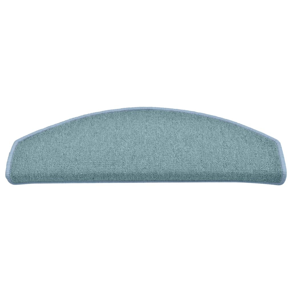 vidaXL Πατάκια Σκαλοπατιών 15 τεμ. 65x24x4 εκ. Θαλασσί Ημίστρογγυλά Μεγάλα