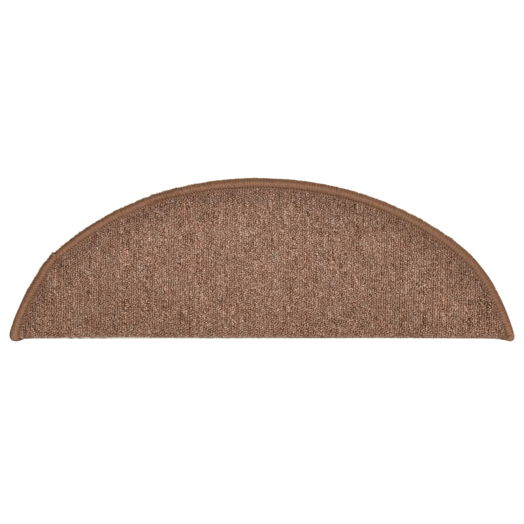 vidaXL Πατάκια Σκάλας Μοκέτα 15 τεμ. Καφέ 56 x 17 x 3 εκ.