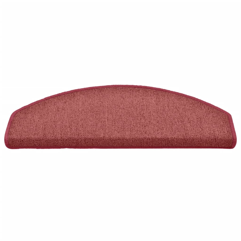 vidaXL Πατάκια Σκαλιών 15 τεμ. Μπορντό Ημίστρογγυλά Μεγάλα 65x24x4 εκ.