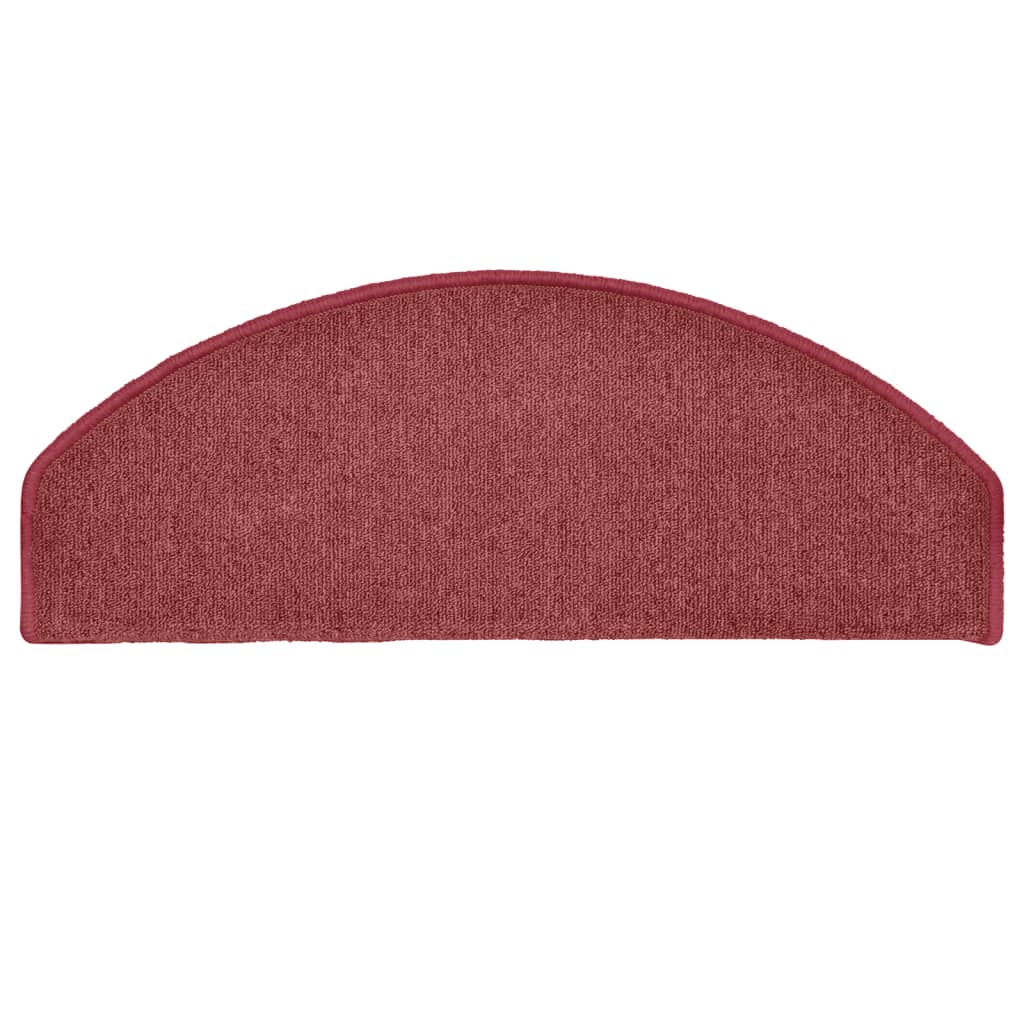 vidaXL Πατάκια Σκαλιών 15 τεμ. Μπορντό Ημίστρογγυλά Μεγάλα 65x24x4 εκ.