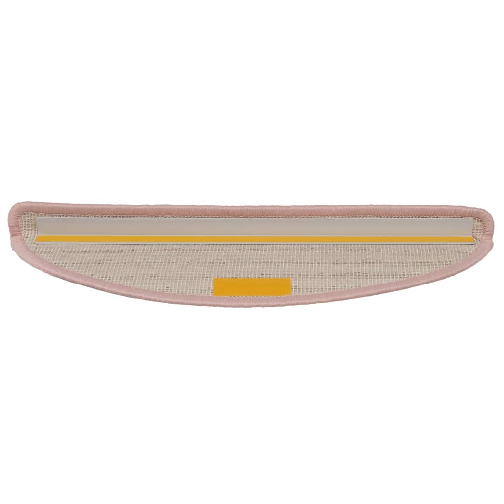 vidaXL Πατάκια Σκάλας Μοκέτα 15 τεμ. Ανοιχτό Ροζ 56 x 17 x 3 εκ.