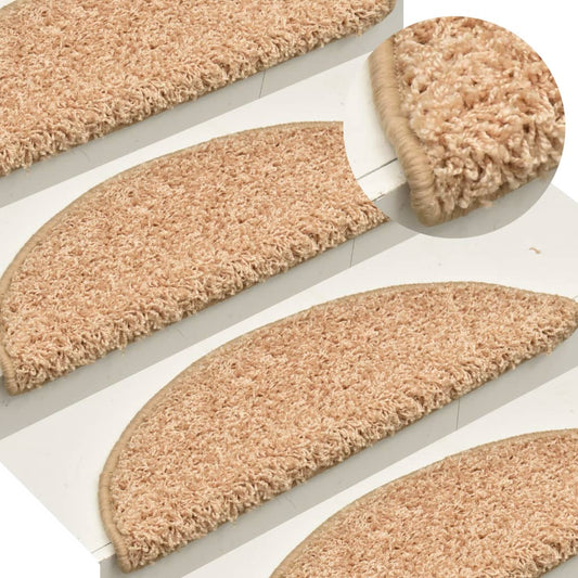 vidaXL Πατάκια Σκαλιών 15 τεμ. Χρυσά Ημίστρογα 56x17x3 εκ.