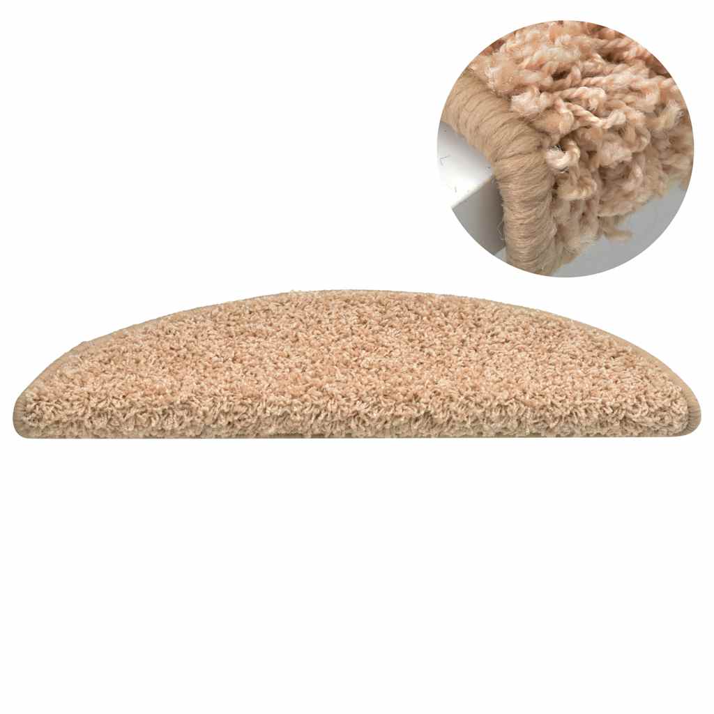 vidaXL Πατάκια Σκάλας Μοκέτα 15 τεμ. Χρυσά 65 x 21 x 4 εκ.