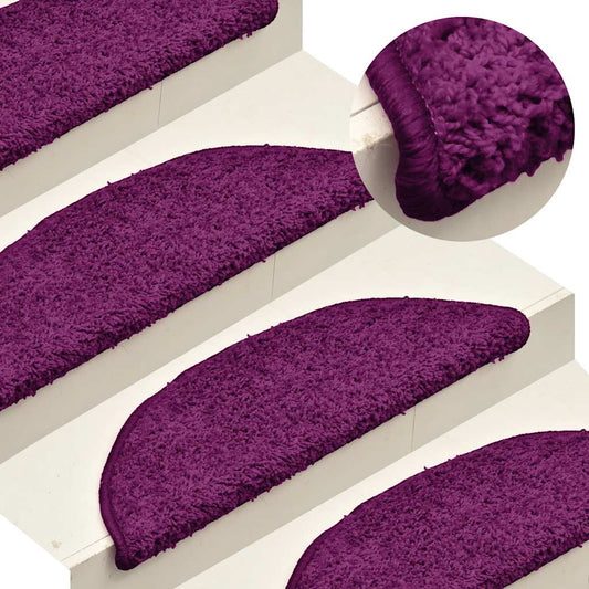 vidaXL Πατάκια Σκαλιών 15 τεμ. Ροζ Ημίστρογγυλά 56x17x3 εκ.