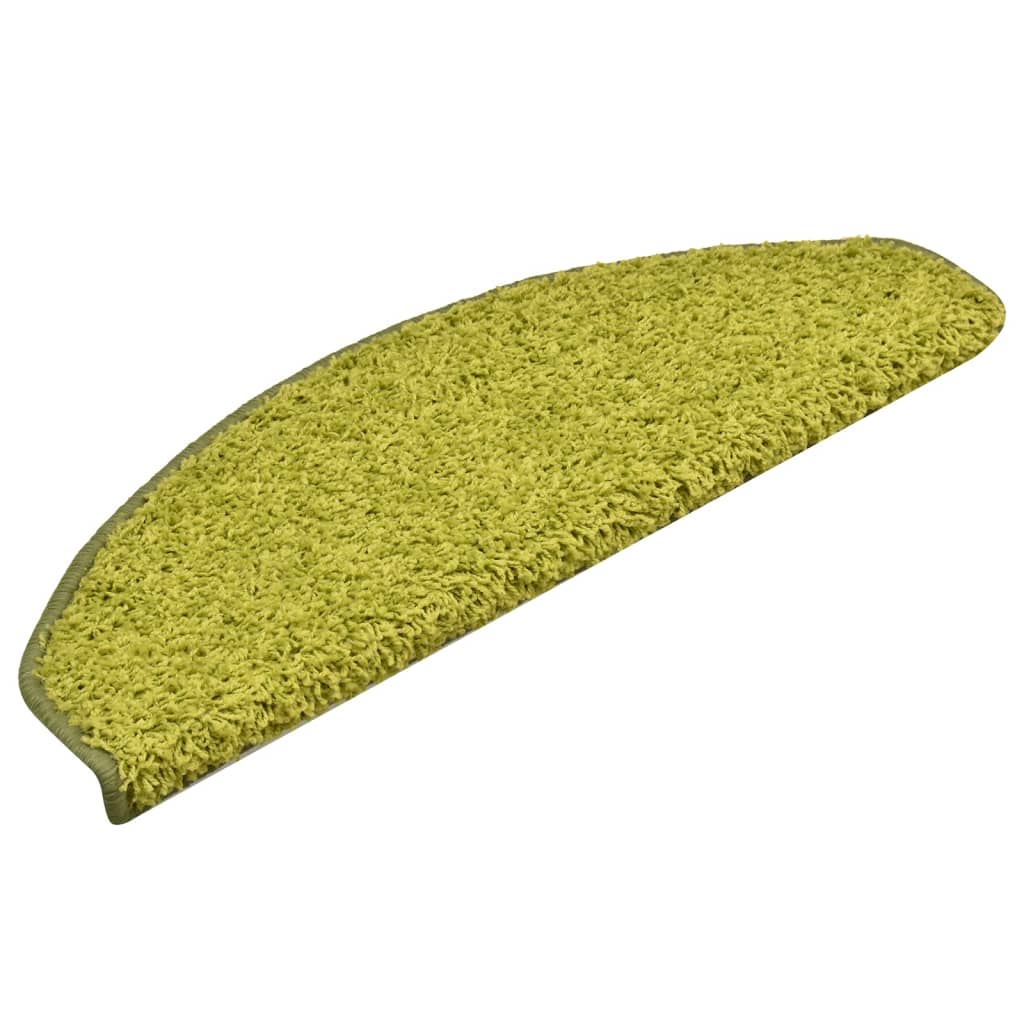 vidaXL Πατάκια Σκάλας Μοκέτα 15 τεμ. Πράσινα 65 x 21 x 4 εκ.