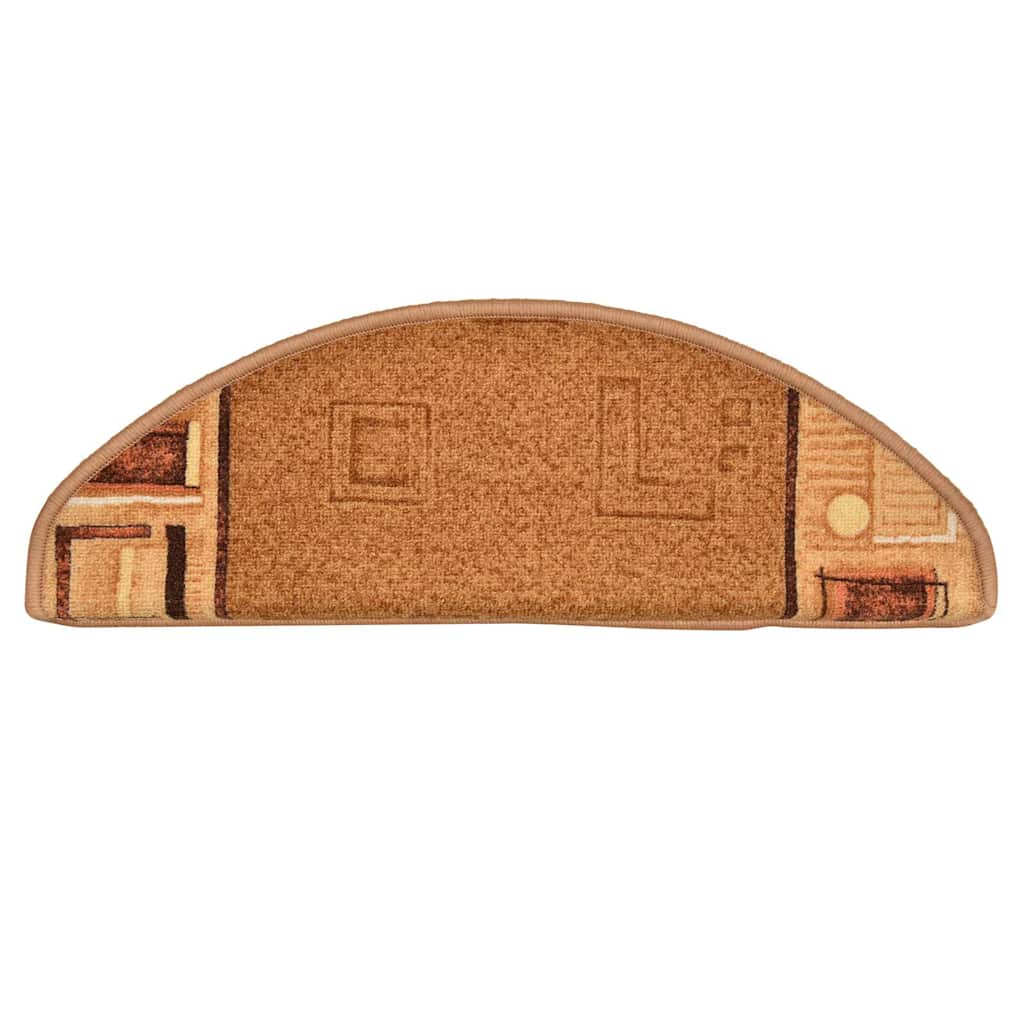 vidaXL Πατάκια Σκάλας Αυτοκόλλητα 15 τεμ. Μπεζ 65 x 21 x 4 εκ.