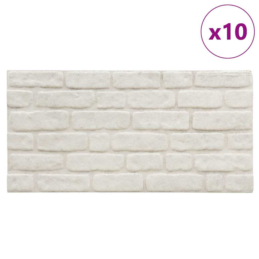 vidaXL Πάνελ Τοίχου 3D 10 τεμ. Σχέδιο Τούβλα Λευκό EPS