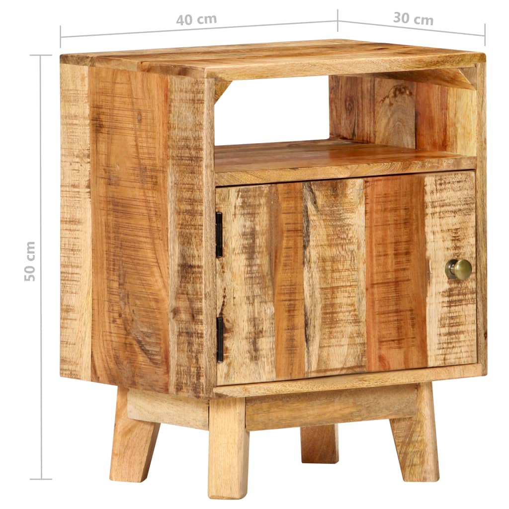 vidaXL Κομοδίνο 40x30x50 εκ. από Ακατέργαστο Ξύλο Μάνγκο