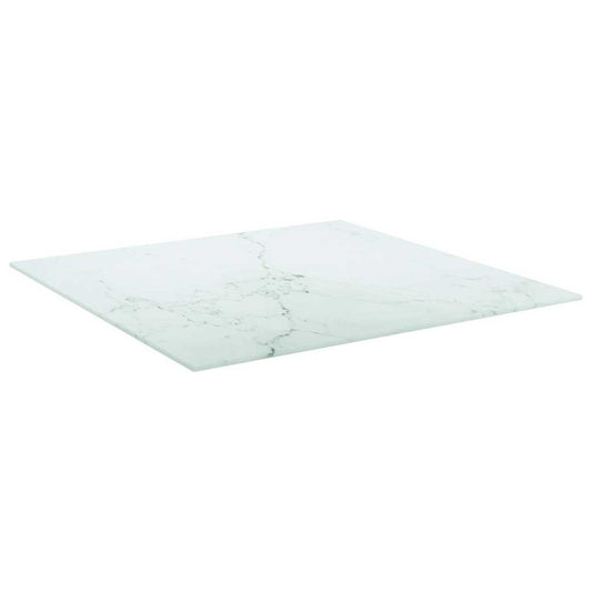 vidaXL Επιφάνεια Τραπεζιού Λευκή 60x60εκ 6 χιλ Ψημ. Γυαλί Μαρμ. Σχέδιο