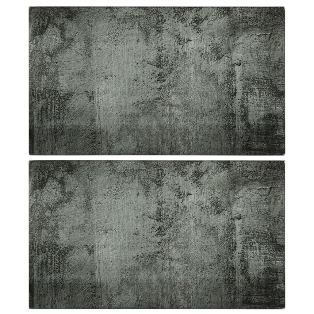 vidaXL Επιφάνεια Κοπής 2 τεμ. Σχέδιο Σκυρόδεμα από Ψημένο Γυαλί