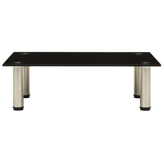 vidaXL Βάση Τηλεόρασης Μαύρη 60 x 35 x 17 εκ. από Ψημένο Γυαλί