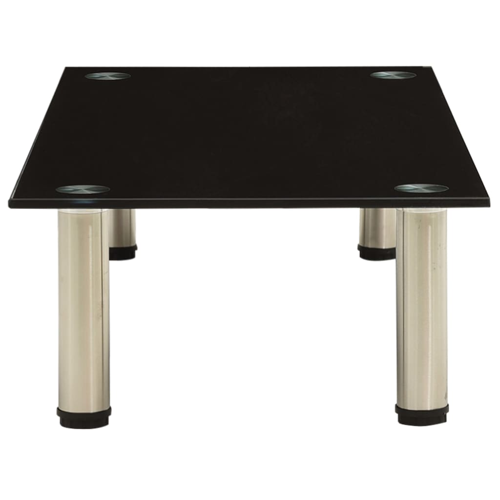 vidaXL Βάση Τηλεόρασης Μαύρη 80 x 35 x 17 εκ. από Ψημένο Γυαλί