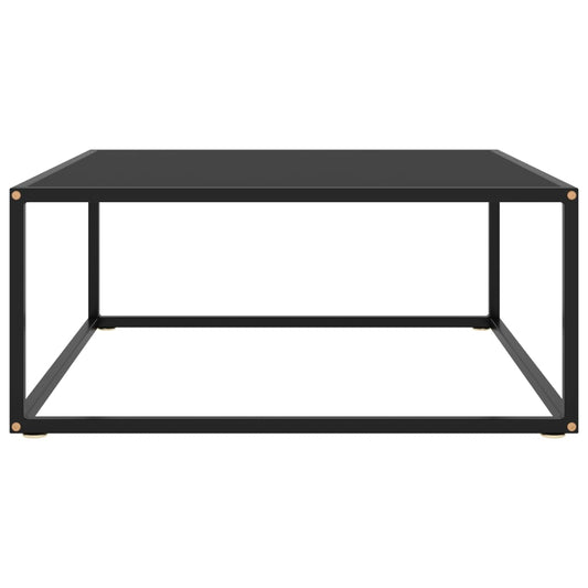 vidaXL Τραπεζάκι Σαλονιού Μαύρο 80 x 80 x 35 εκ. με Μαύρο Γυαλί