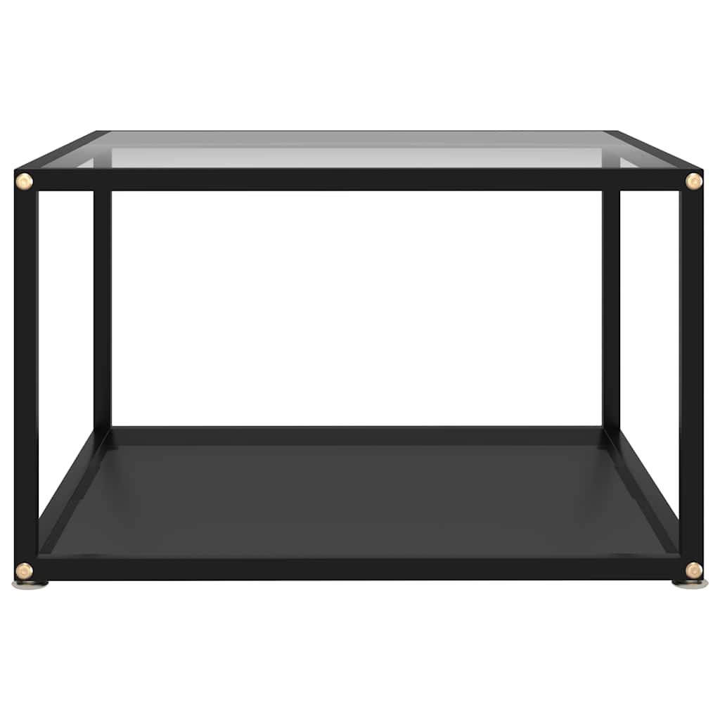 vidaXL Τραπεζάκι Σαλονιού Διαφανές/Μαύρο 60x60x35 εκ. από Ψημένο Γυαλί