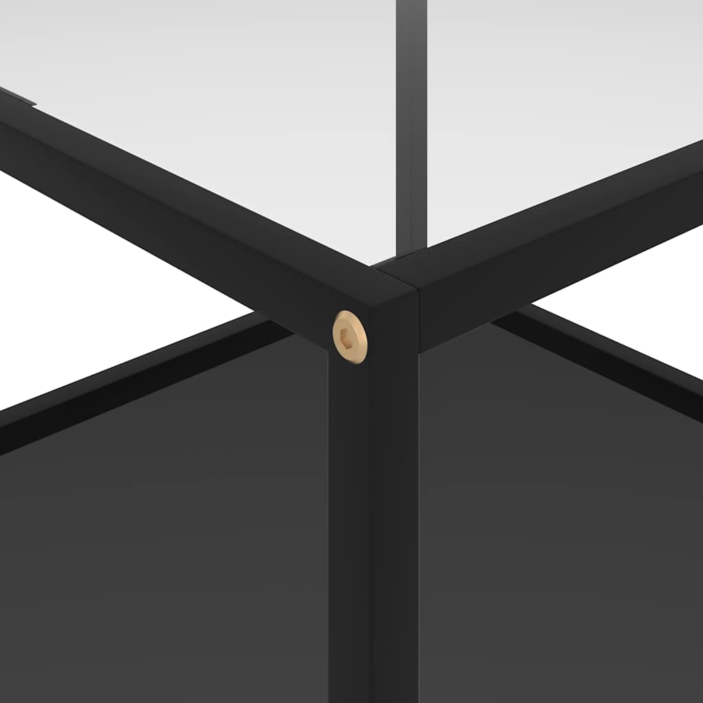 vidaXL Τραπεζάκι Σαλονιού Διαφανές/Μαύρο 60x60x35 εκ. από Ψημένο Γυαλί