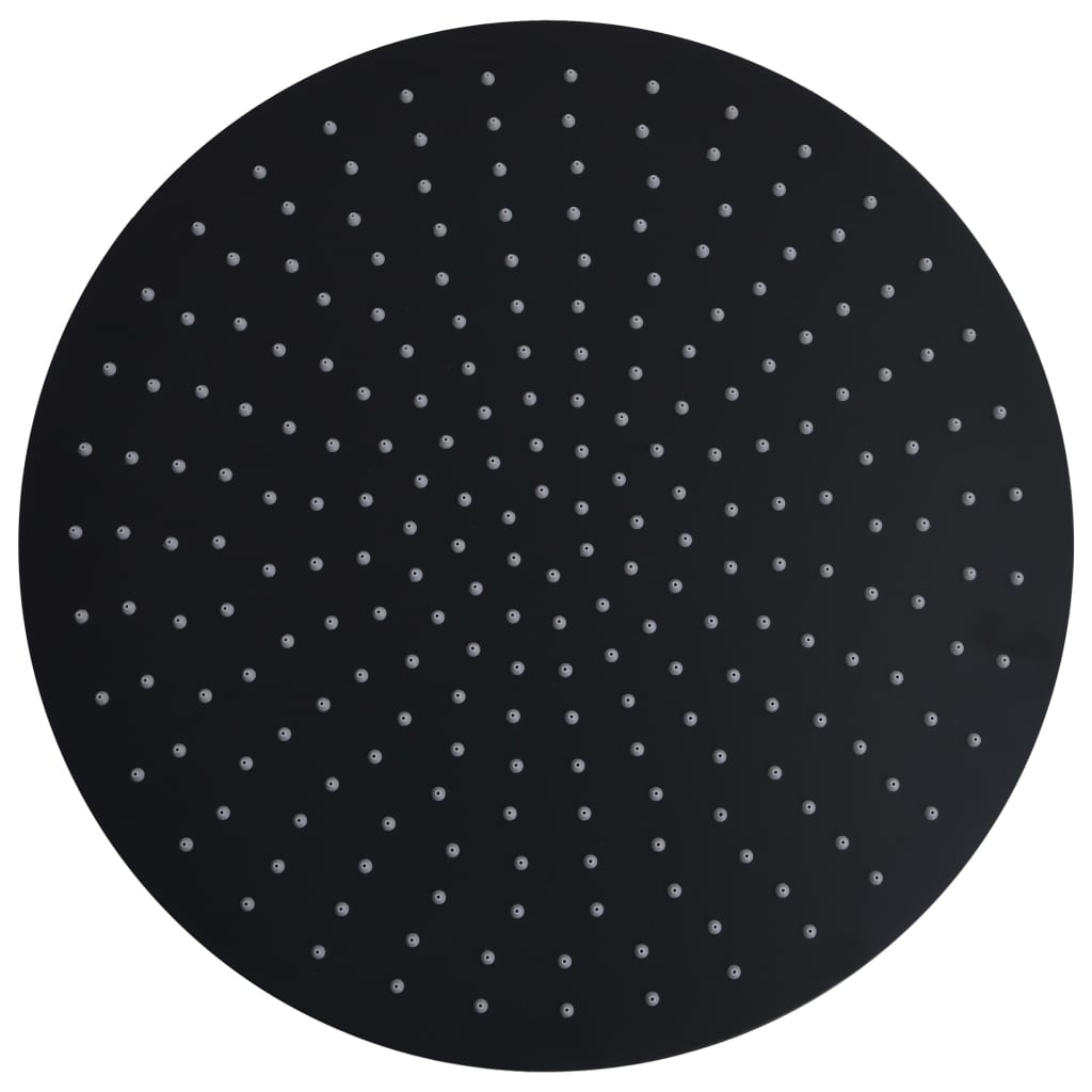 vidaXL Κεφαλή Nτους Βροχή Στρογγυλή Μαύρη 40 εκ. από Ανοξείδωτο Ατσάλι