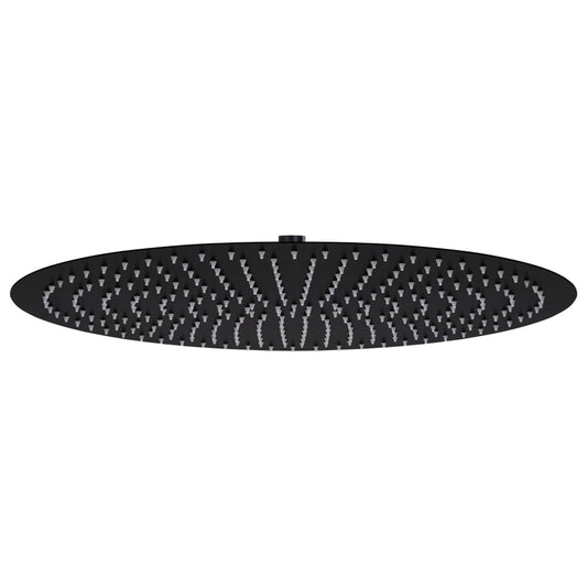 vidaXL Κεφαλή Nτους Βροχή Στρογγυλή Μαύρη 50 εκ. από Ανοξείδωτο Ατσάλι