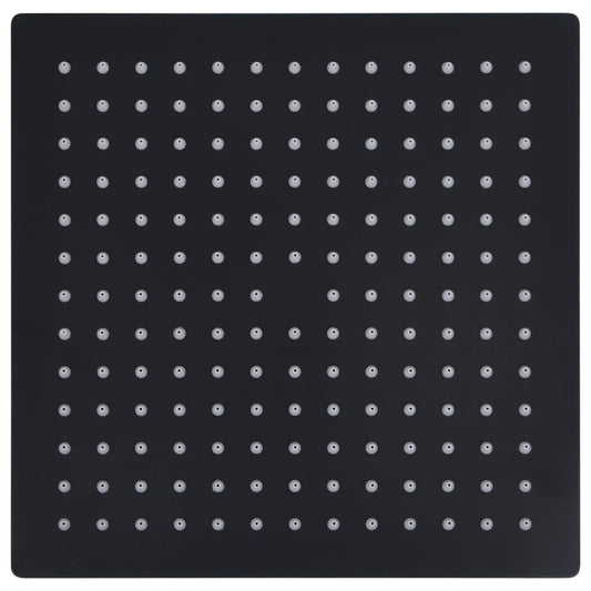 vidaXL Κεφαλή Nτους Βροχή Τετράγωνη Μαύρη 25x25 εκ. Ανοξείδωτο Ατσάλι