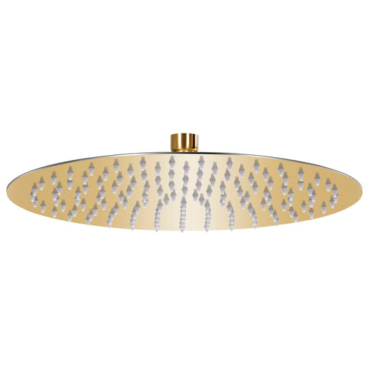 vidaXL Κεφαλή Nτους Βροχή Στρογγυλή Χρυσή 30 εκ. από Ανοξείδωτο Ατσάλι