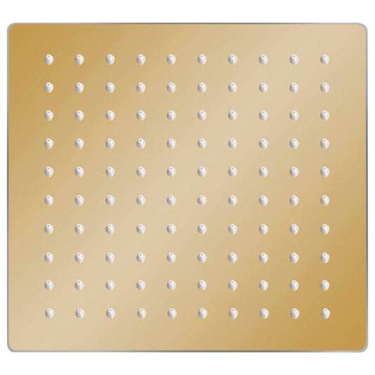 vidaXL Κεφαλή Nτους Βροχή Τετράγωνη Χρυσή 20x20 εκ. Ανοξείδωτο Ατσάλι