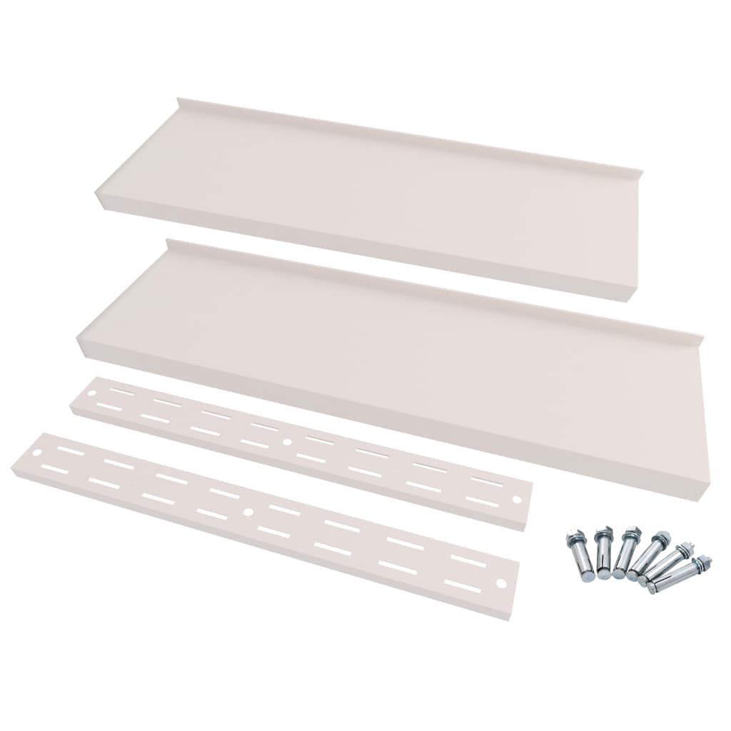 vidaXL Ράφια Τοίχου 2 Επιπέδων 2 τεμ. 300 x 30 εκ. Ανοξείδωτο Ατσάλι