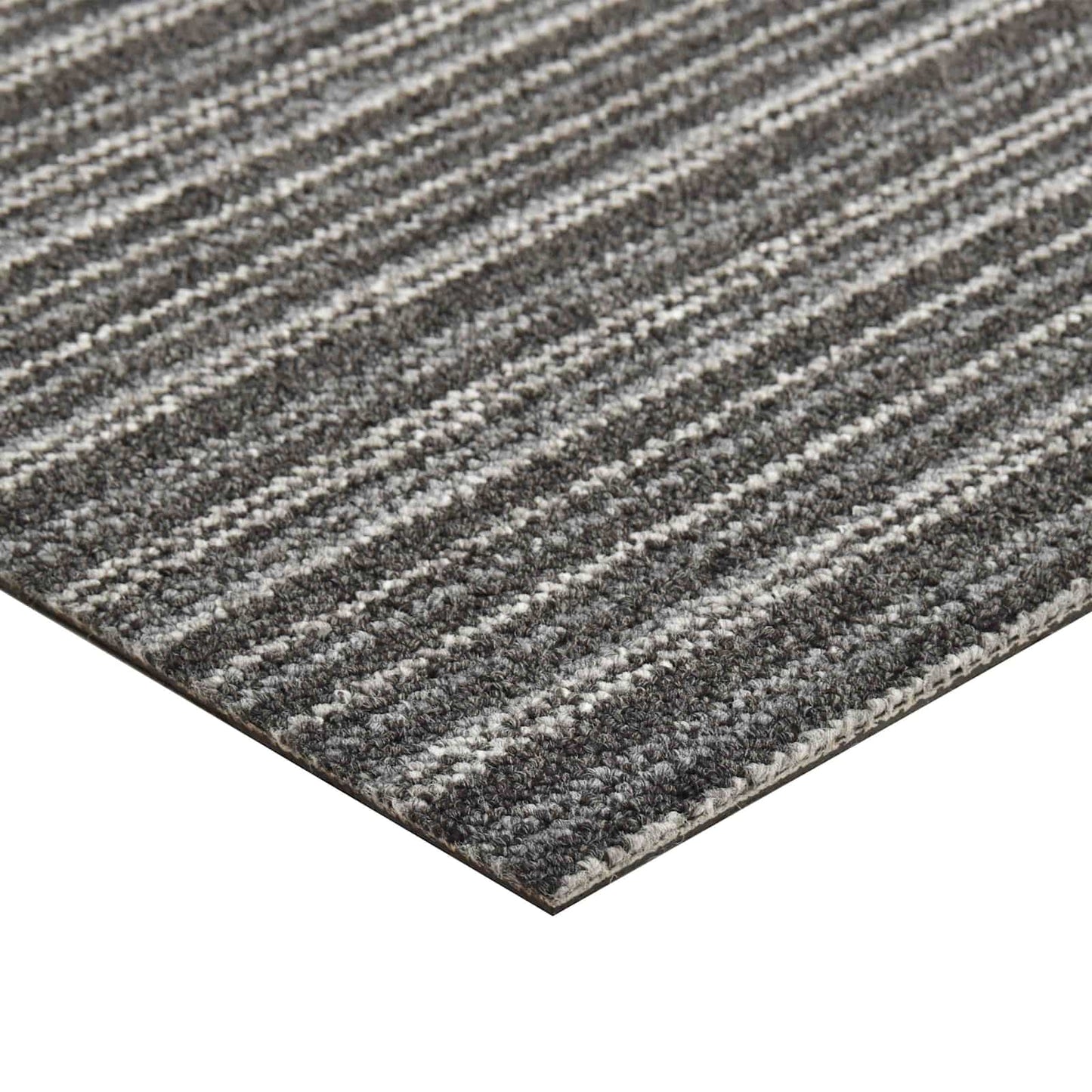 vidaXL Χαλί 20 pcs Ριγέ ανθρακί 50 x 50 cm 100% Πολυπροπυλένιο