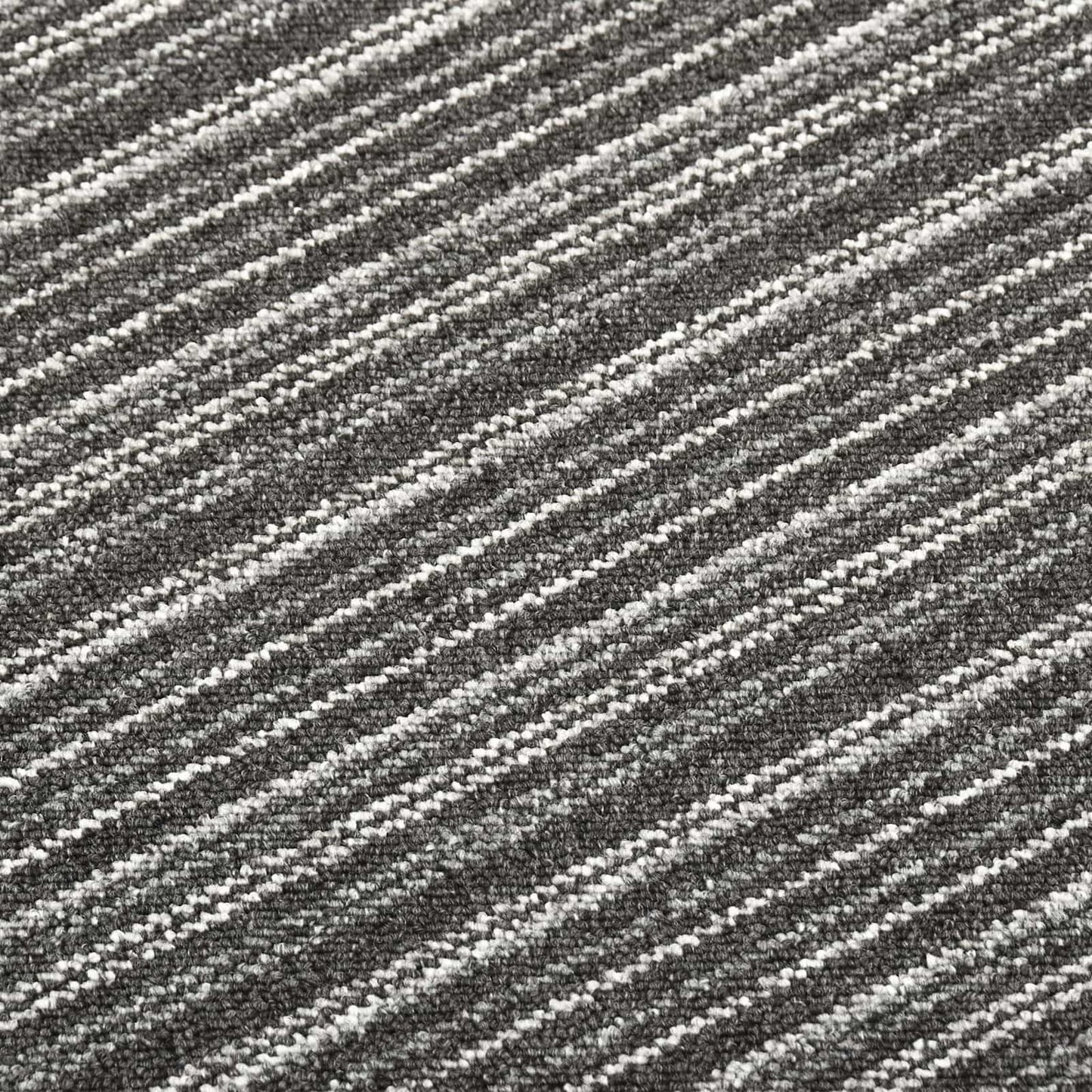 vidaXL Χαλί 20 pcs Ριγέ ανθρακί 50 x 50 cm 100% Πολυπροπυλένιο