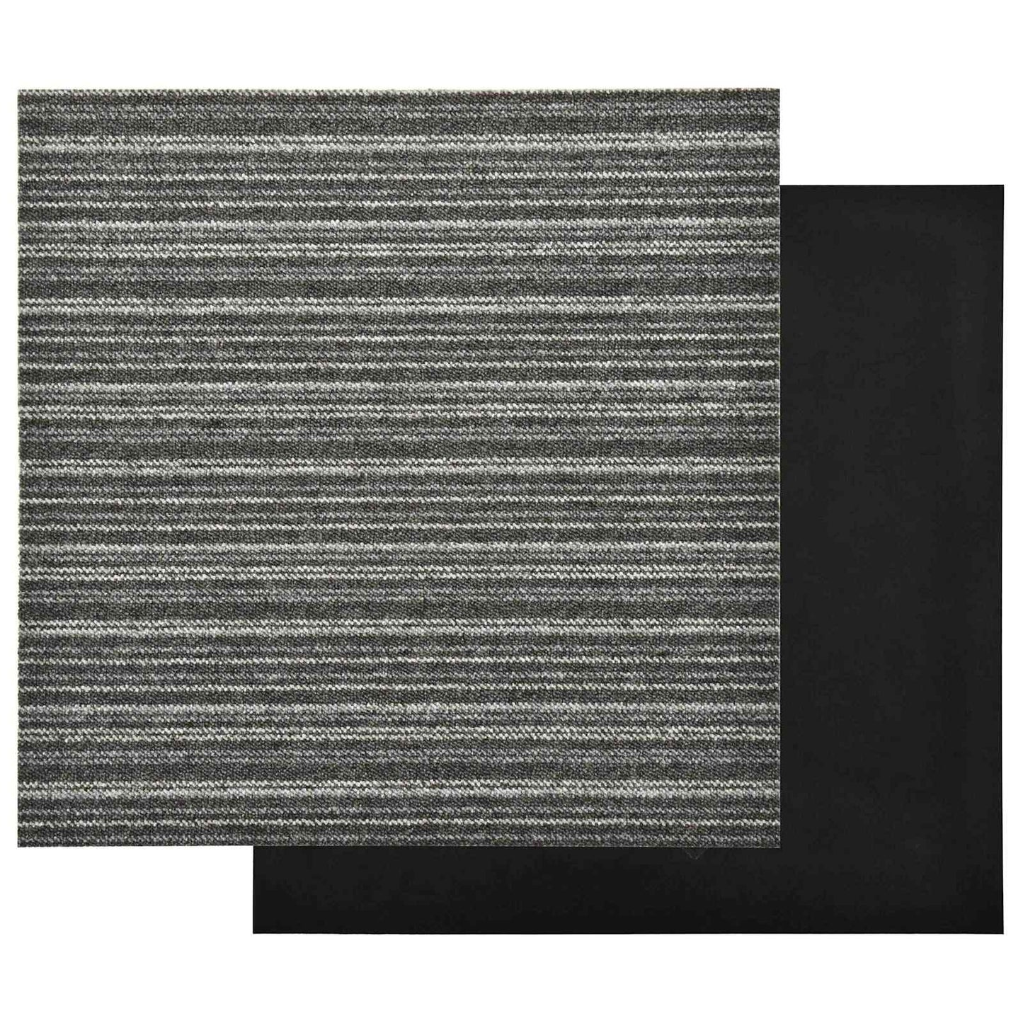 vidaXL Χαλί 20 pcs Ριγέ ανθρακί 50 x 50 cm 100% Πολυπροπυλένιο