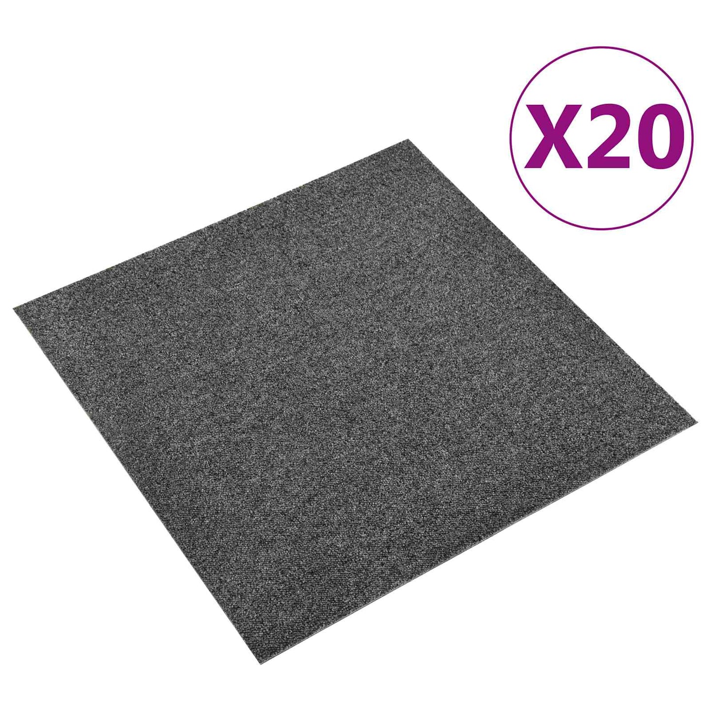 vidaXL Χαλί 20 pcs Ανθρακί 50 x 50 cm 100% Πολυπροπυλένιο