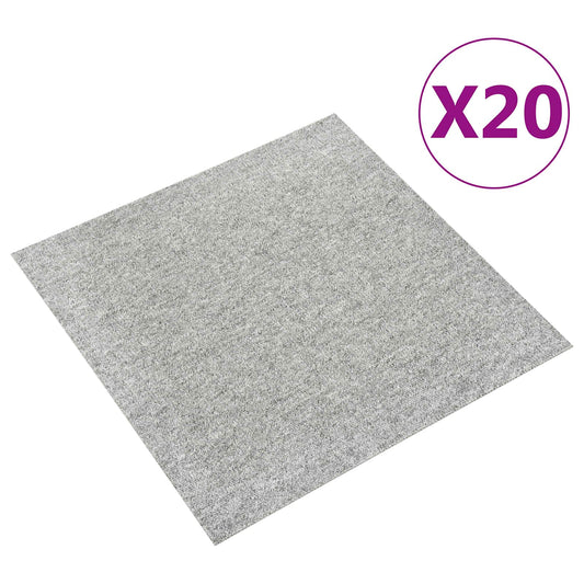 vidaXL Χαλί 20 pcs Ανοιχτό γκρι 50 x 50 cm 100% Πολυπροπυλένιο