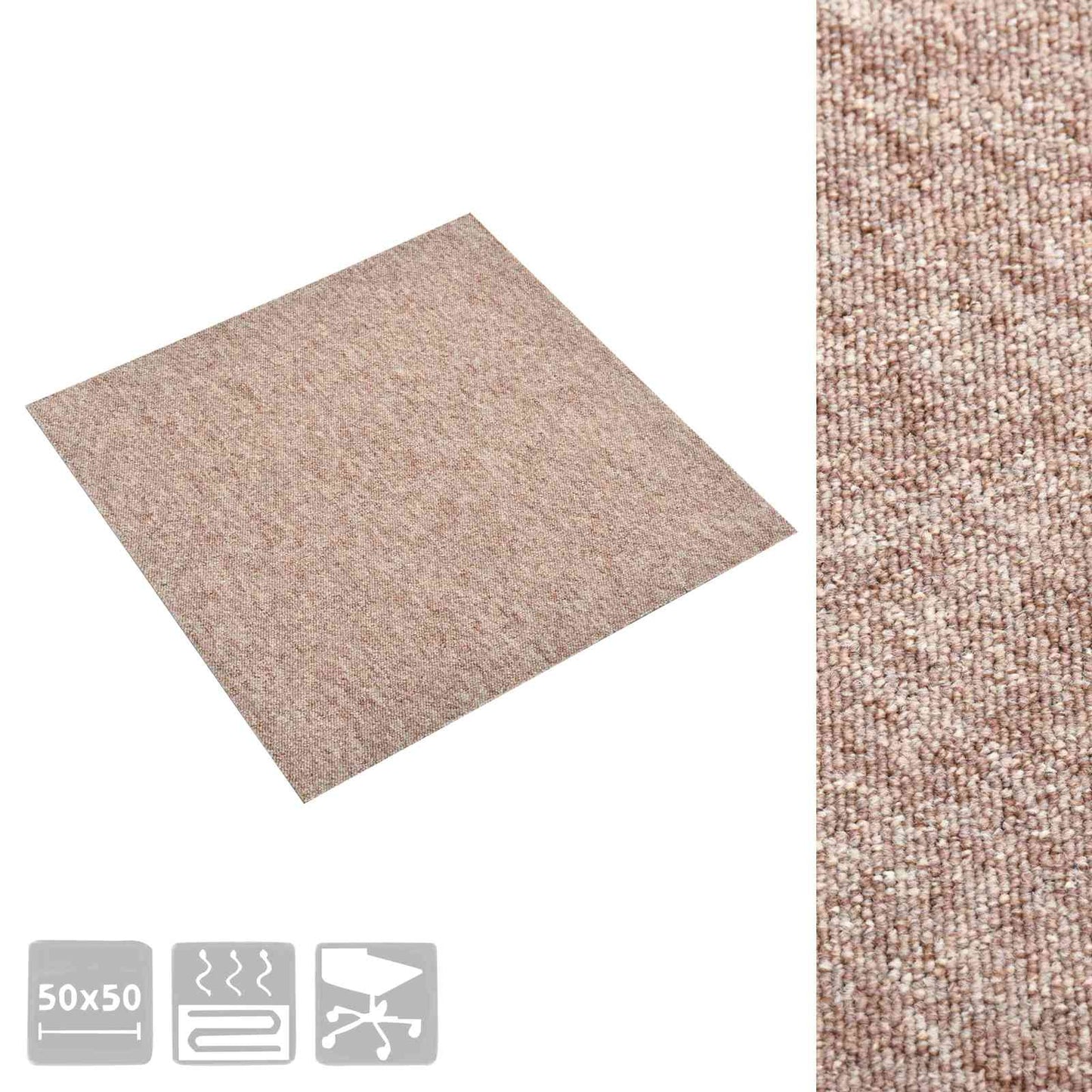 vidaXL Χαλί 20 pcs Μπεζ 50 x 50 cm 100% Πολυπροπυλένιο