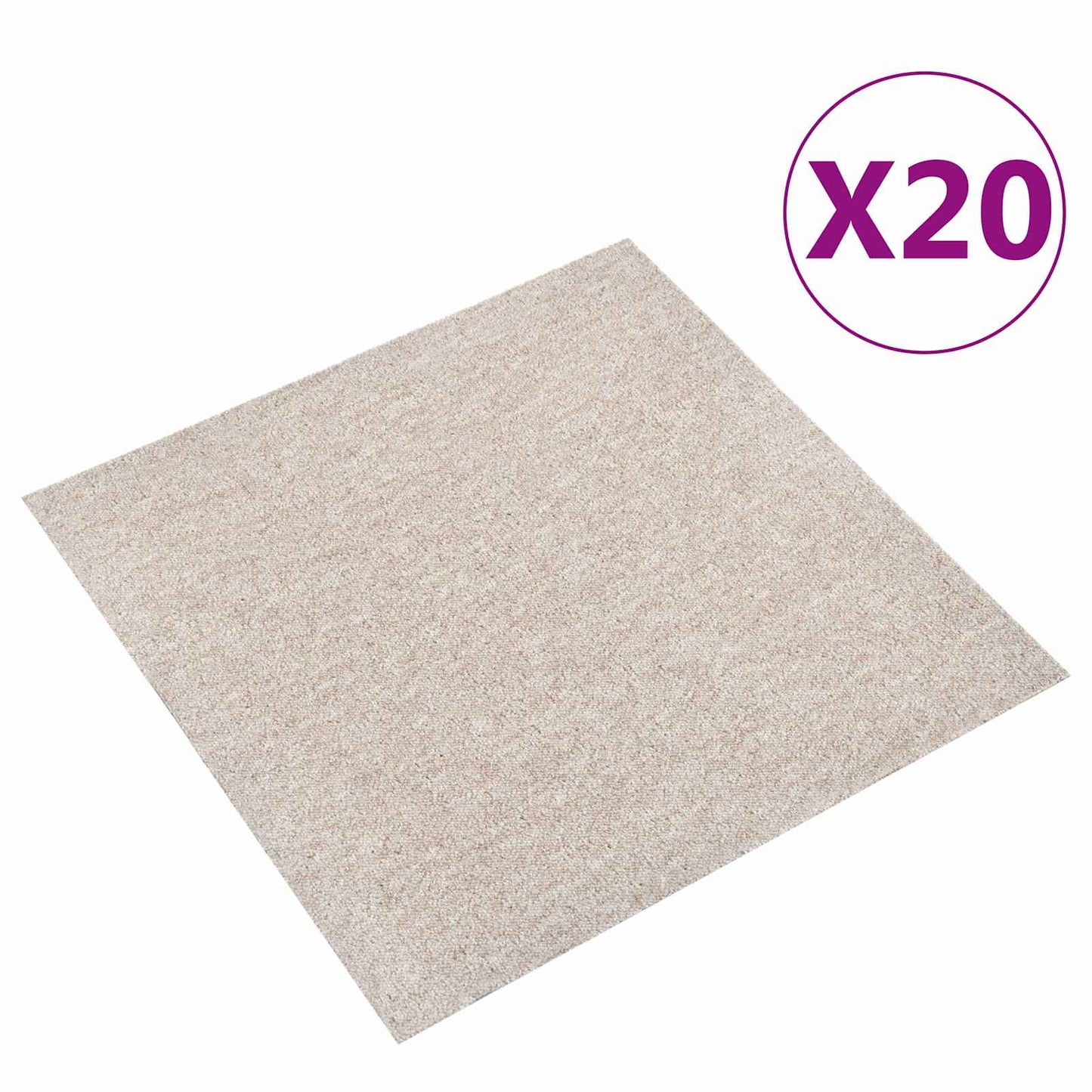 vidaXL Χαλί 20 pcs Ανοιχτό μπεζ. 50 x 50 cm 100% Πολυπροπυλένιο