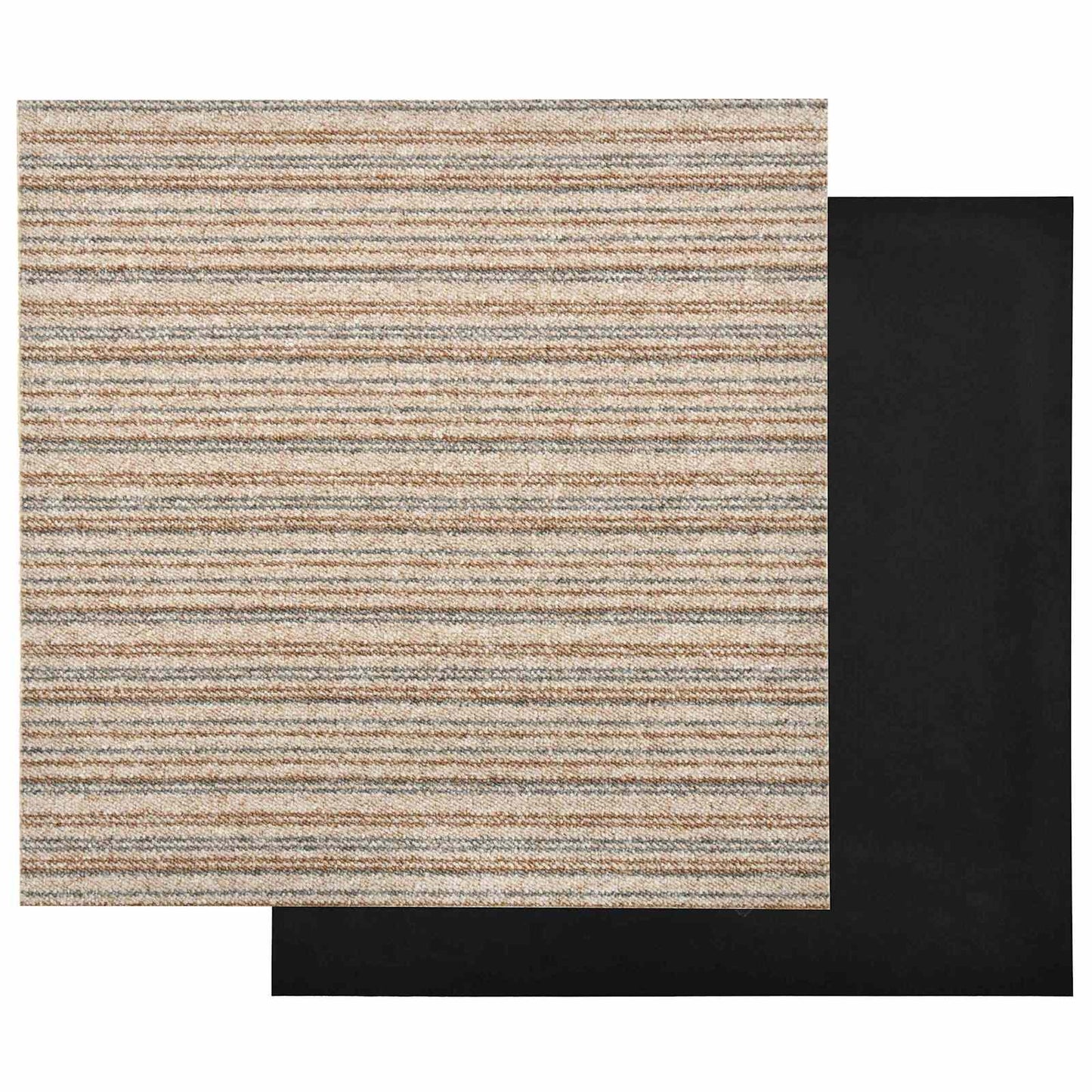 vidaXL Χαλί 20 pcs Ριγέ μπεζ 50 x 50 cm 100% Πολυπροπυλένιο