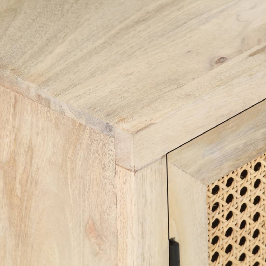 vidaXL Κομοδίνο 40 x 30 x 50 εκ. Μασίφ Ξύλο Μάνγκο/Φυσικό Ζαχαροκάλαμο