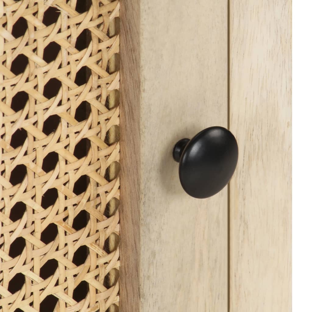 vidaXL Κομοδίνο 40 x 30 x 50 εκ. Μασίφ Ξύλο Μάνγκο/Φυσικό Ζαχαροκάλαμο