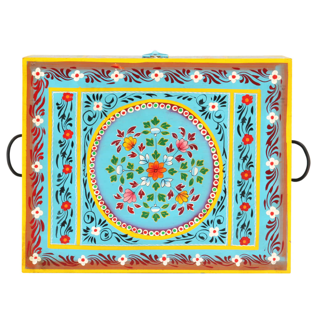 vidaXL Μπαούλο με Χειροπ. Λεπτομέρειες 50x40x40 εκ. Μασίφ Ξύλο Μάνγκο