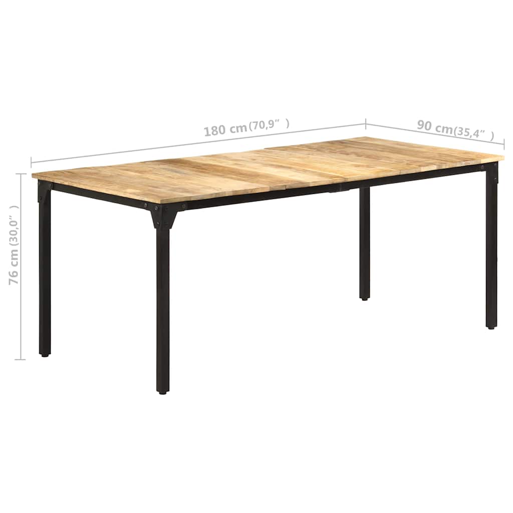 vidaXL Τραπεζαρία 180 x 90 x 76 εκ. από Ακατέργαστο Ξύλο Μάνγκο