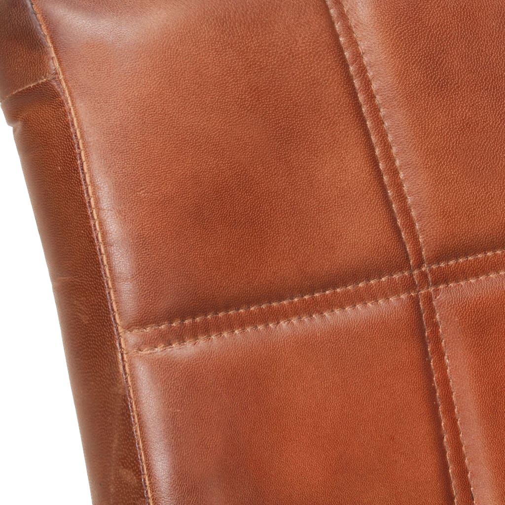 vidaXL Καρέκλες Τραπεζαρίας «Πρόβολος» 2 τεμ. Καφέ από Γνήσιο Δέρμα