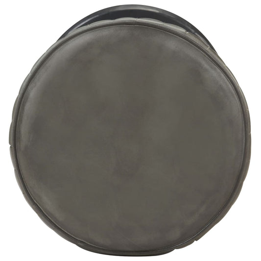 vidaXL Σκαμπό Μπαρ Αντικέ Γκρι από Γνήσιο Δέρμα