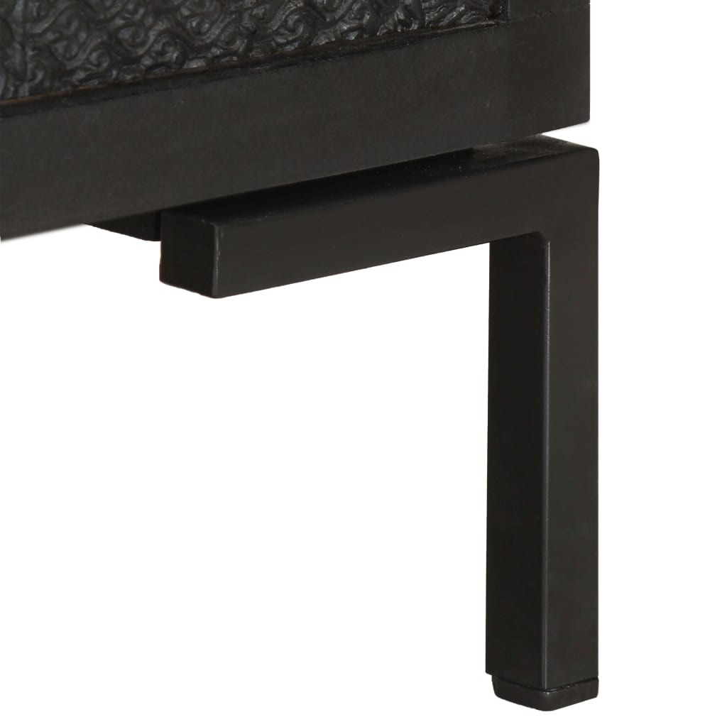 vidaXL Έπιπλο Τηλεόρασης Μαύρο 115 x 30 x 46 εκ. από Μασίφ Ξύλο Μάνγκο