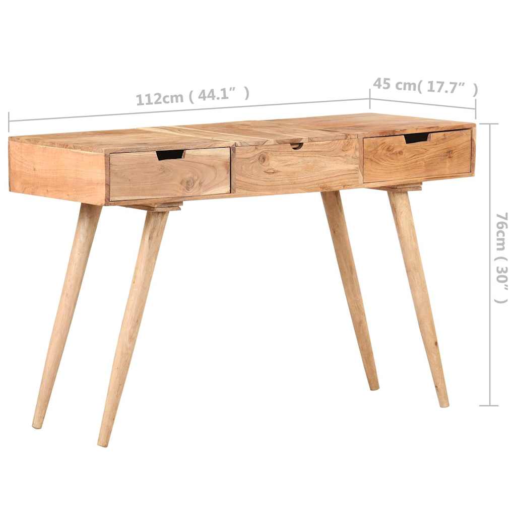 vidaXL Τουαλέτα 112 x 45 x 76 εκ. από Μασίφ Ξύλο Ακακίας με Καθρέπτη
