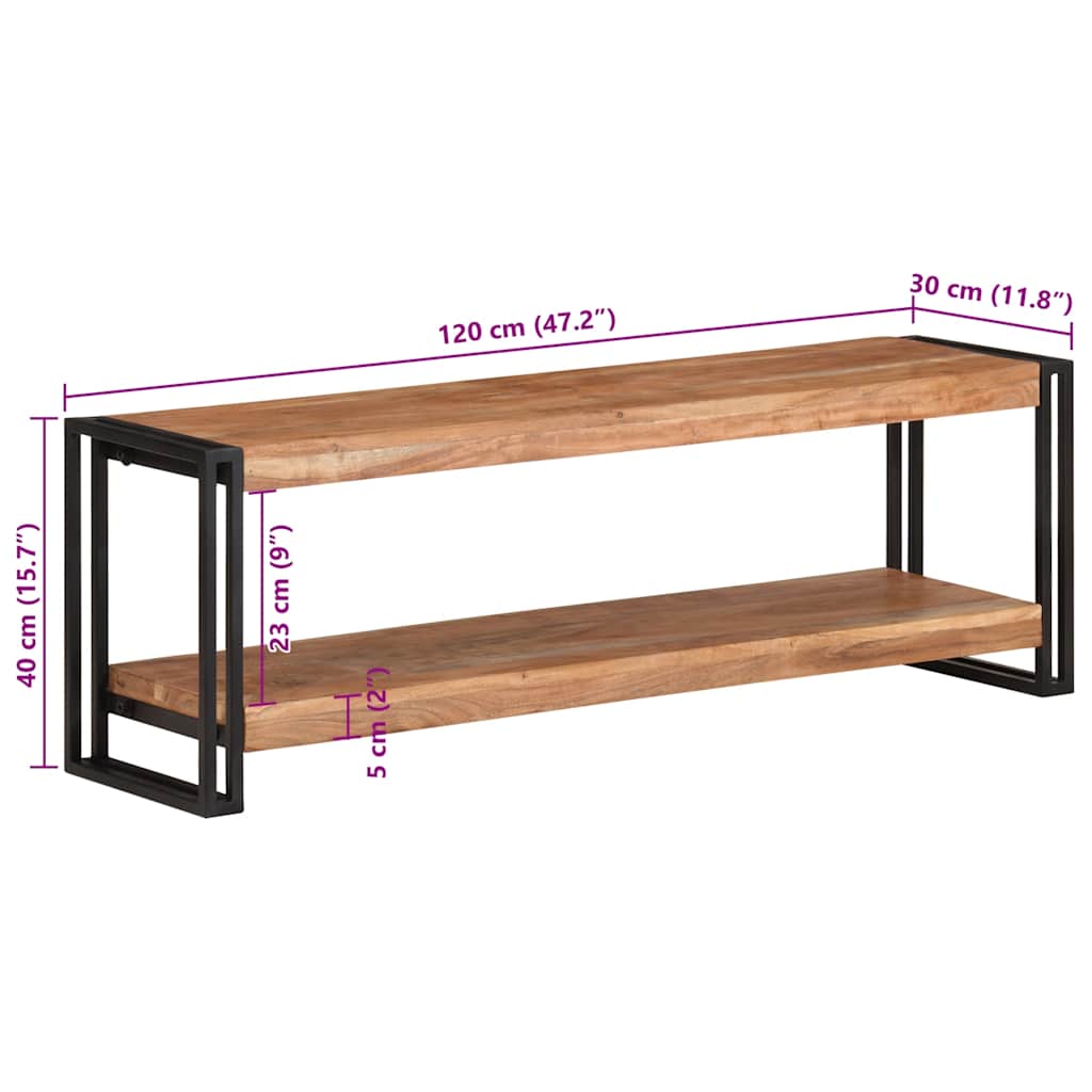 vidaXL Έπιπλο Τηλεόρασης 120 x 30 x 40 εκ. από Μασίφ Ξύλο Ακακίας