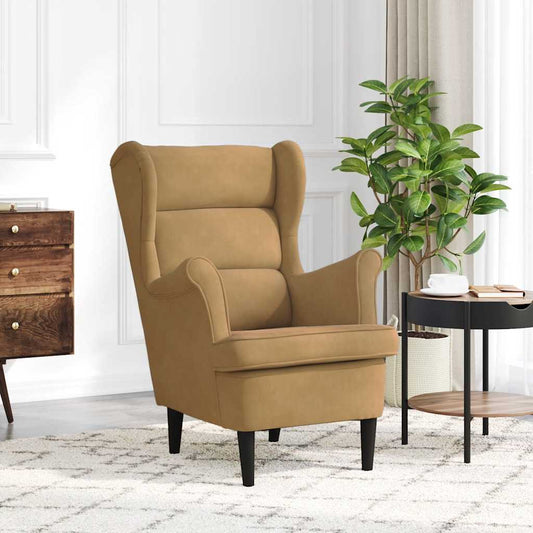 vidaXL Πολυθρόνα Καφέ Βελούδινη