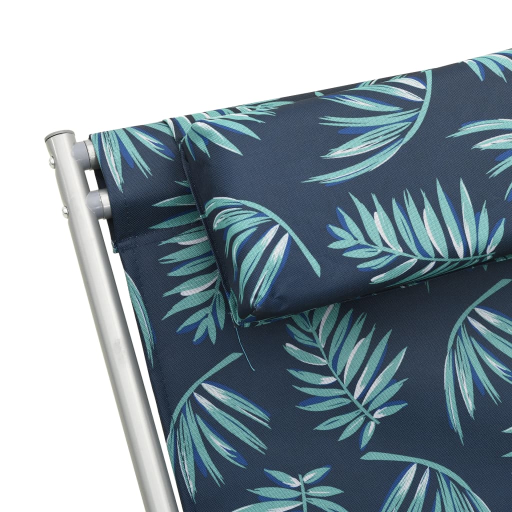 vidaXL Σεζλόνγκ Πτυσσόμενες 2 τεμ. με Σχέδιο Φύλλων Ατσάλινες