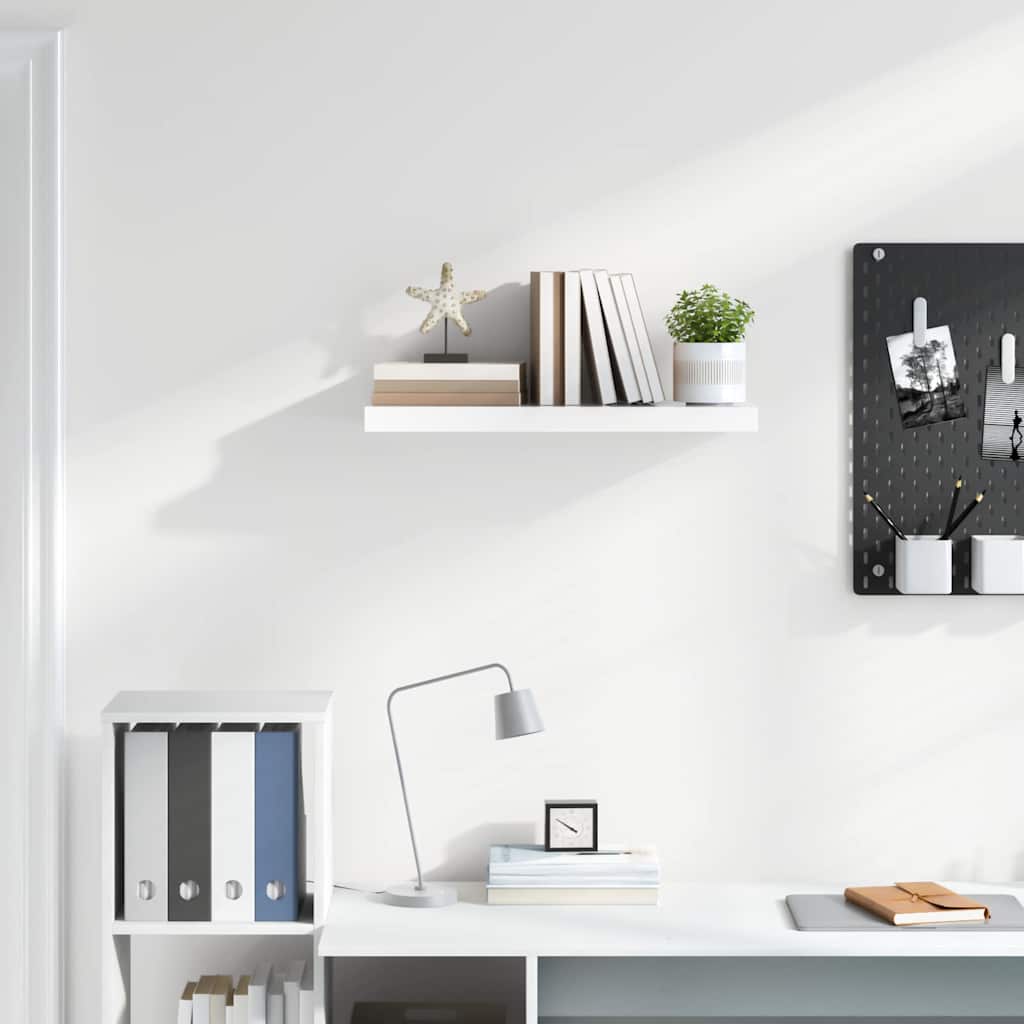 vidaXL Ράφι Τοίχου Γυαλιστερό Άσπρο 60x23,5x3,8 εκ. MDF