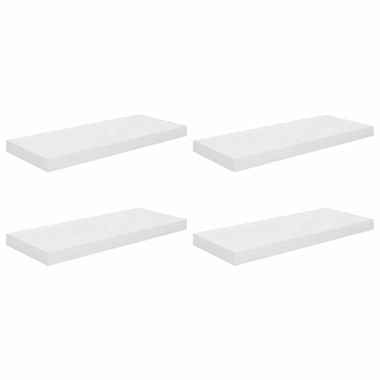 vidaXL Ράφια Τοίχου Γυαλιστερά Άσπρα 4 Τεμάχια 60x23,5x3,8 εκ. MDF