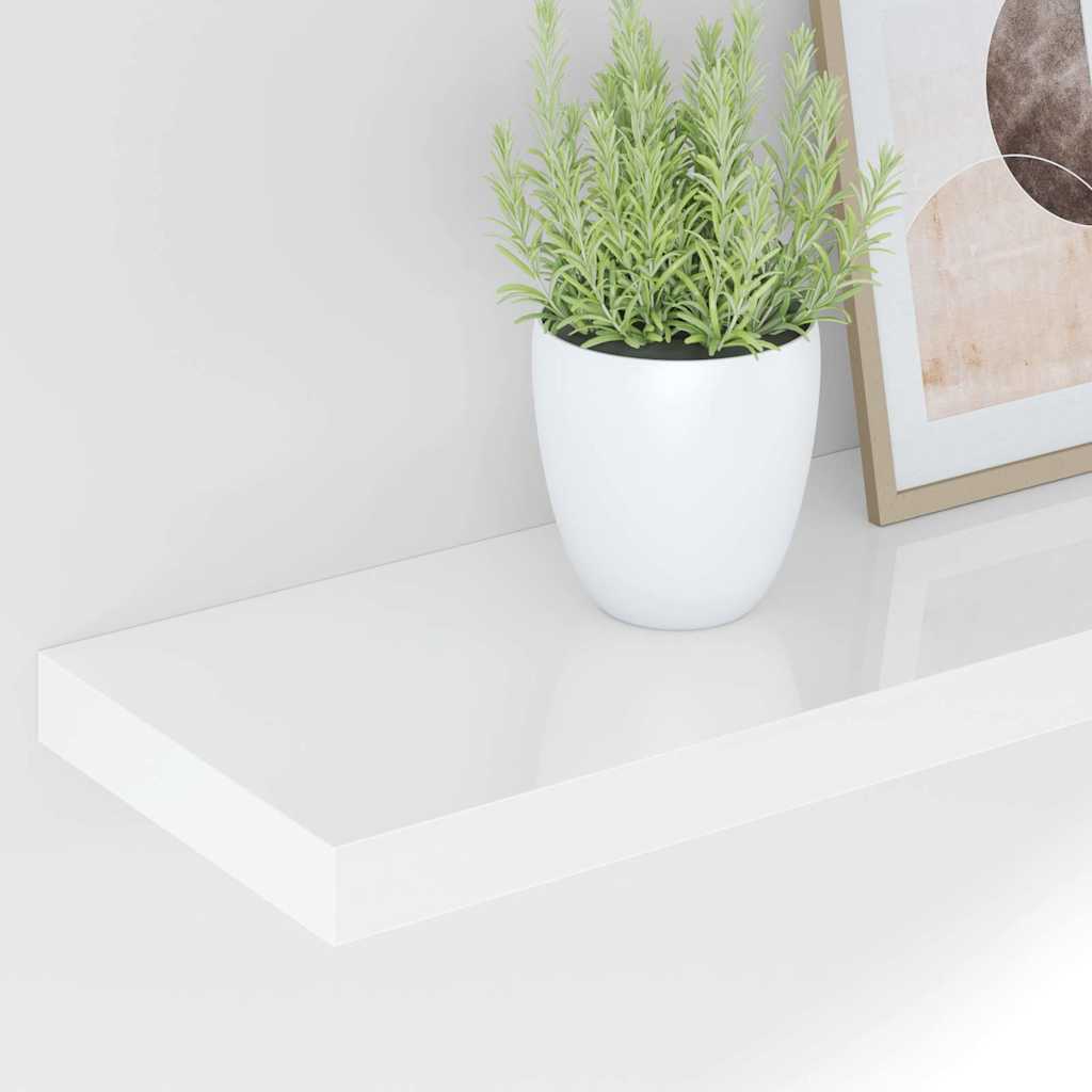 vidaXL Ράφια Τοίχου Γυαλιστερά Άσπρα 4 Τεμάχια 60x23,5x3,8 εκ. MDF