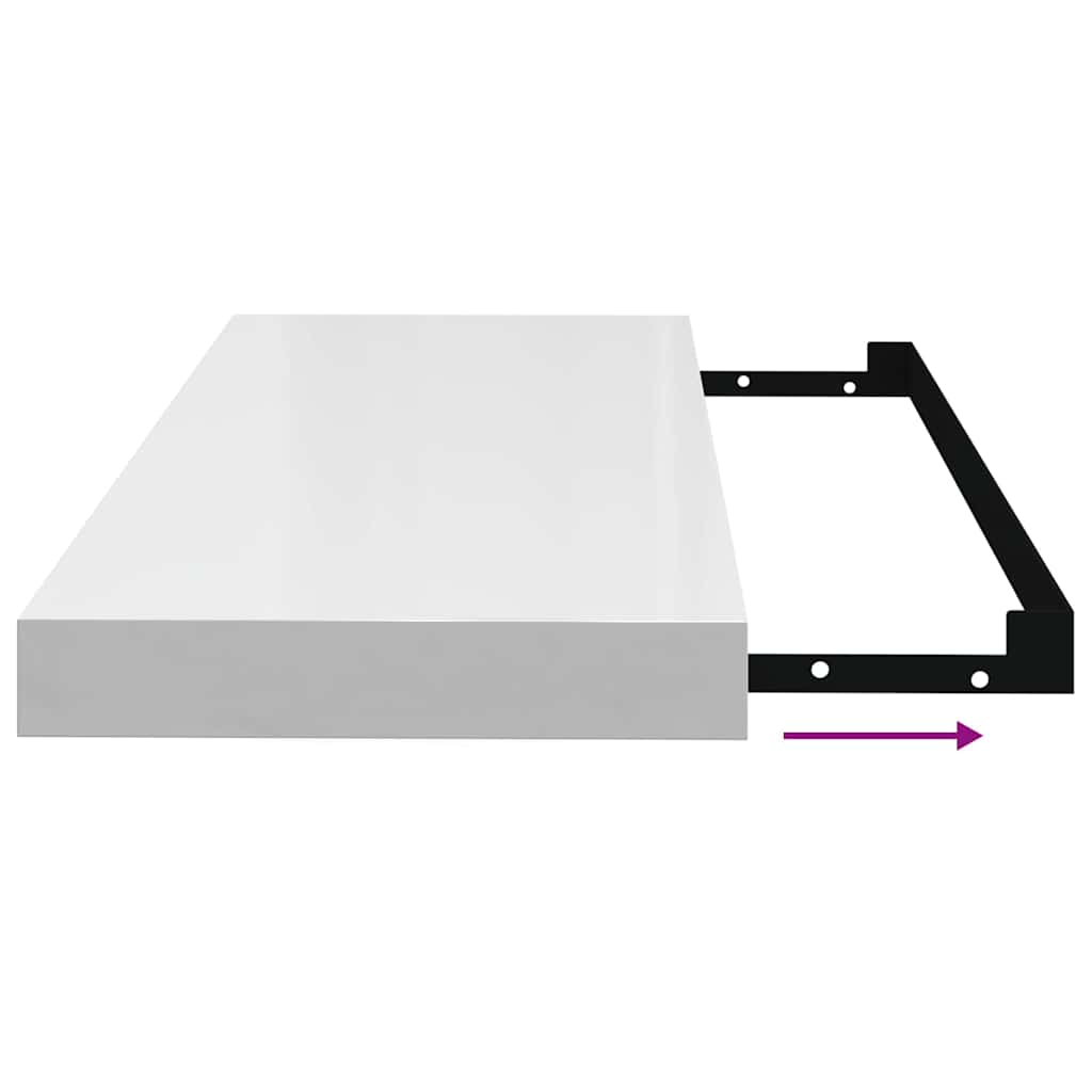 vidaXL Ράφια Τοίχου Γυαλιστερά Άσπρα 4 Τεμάχια 60x23,5x3,8 εκ. MDF
