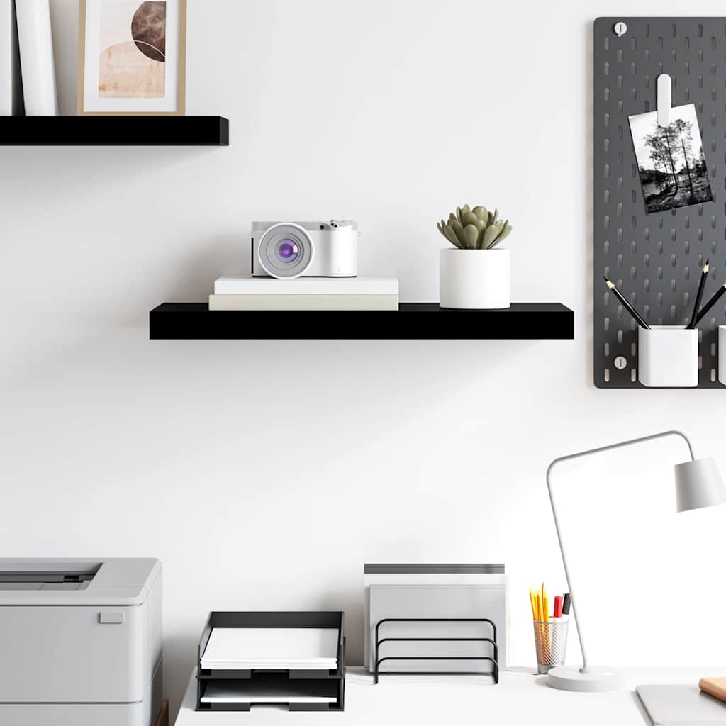 vidaXL Ράφι Τοίχου Γυαλιστερό Μαύρο 60 x 23,5 x 3,8 εκ. MDF