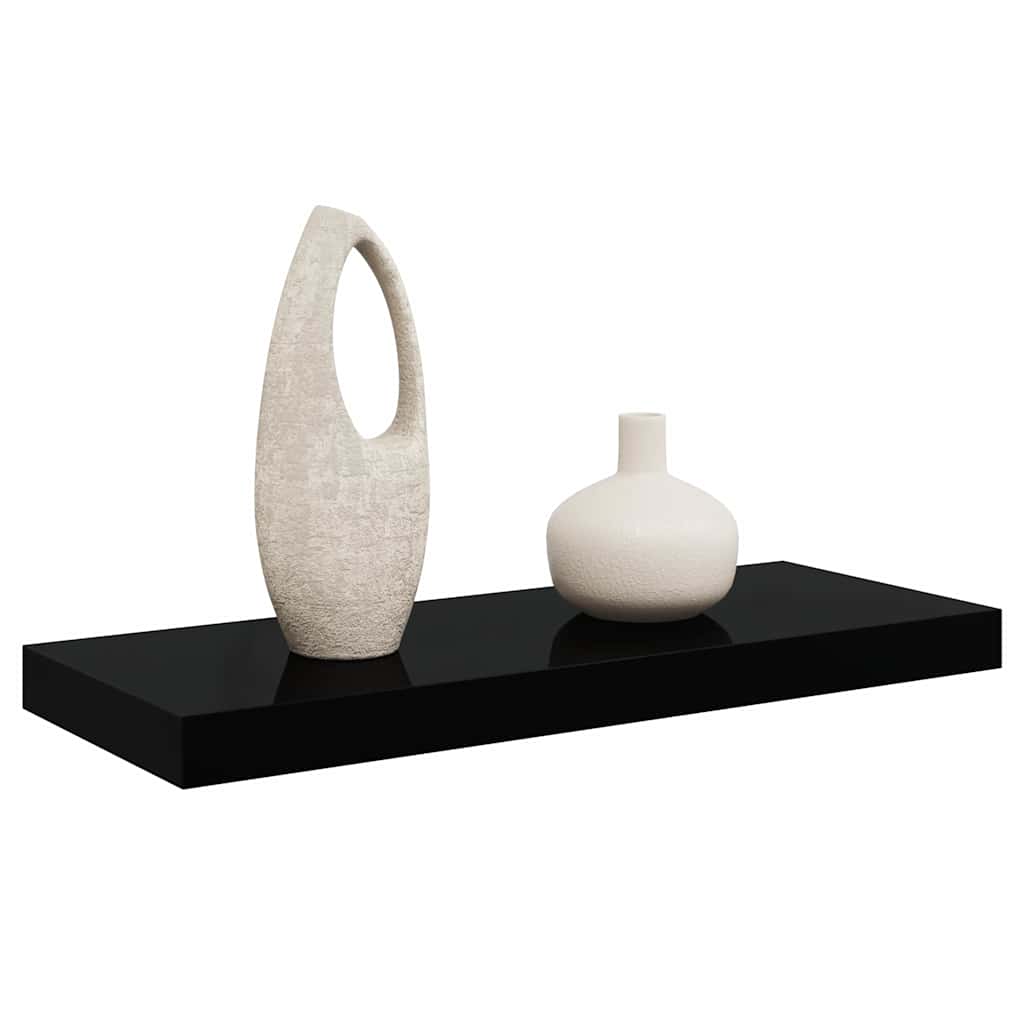 vidaXL Ράφι Τοίχου Γυαλιστερό Μαύρο 60 x 23,5 x 3,8 εκ. MDF